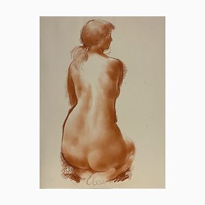 Antoniucci Volti, Nude Sitting, Drawing in Sanguine-KHH-1200944