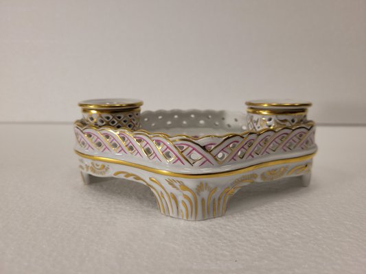 Apponyi Rose Inkwell in Porcelain from Herend, 1940s-NUC-1785815