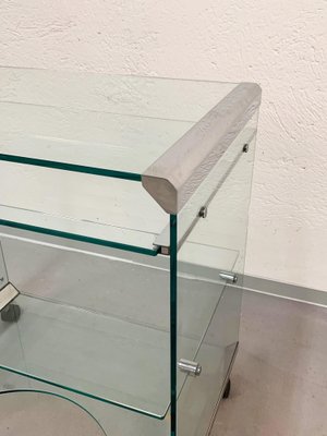 Aquamarine Glass Table and Bar Cart by Gallotti & Radice, Italy, 1970s-JDR-1126247