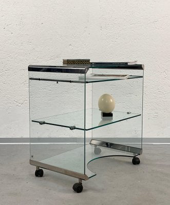 Aquamarine Glass Table and Bar Cart by Gallotti & Radice, Italy, 1970s-JDR-1126247