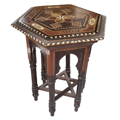 Arabian Low Side Table with Inlays-TCS-1744334