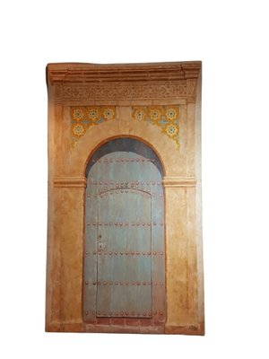 Arabic Door Painting, Oil on Canvas-TCS-1233779