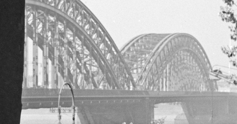 Arched Bridge Across the River Rhine at Duesseldorf, Germany 1937-DYV-995289