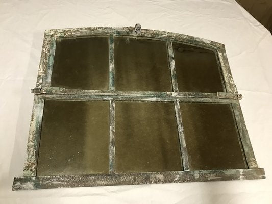 Arched Window Mirror in a Metal Frame-WQQ-1259378