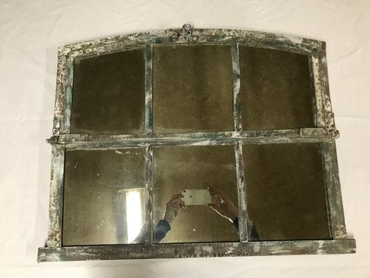 Arched Window Mirror in a Metal Frame-WQQ-1259378