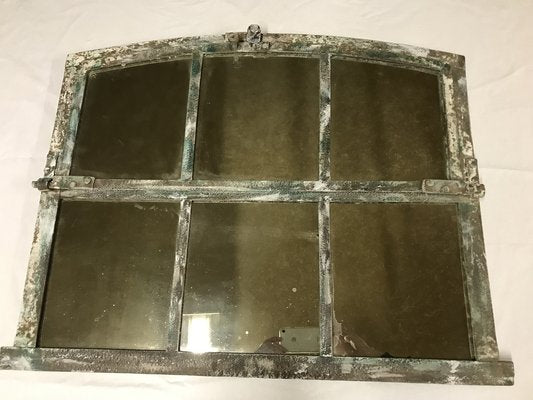 Arched Window Mirror in a Metal Frame-WQQ-1259378