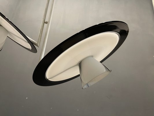 Architectural Black and White Murano Glass Pendant Lamp, 1970s-JJC-991786