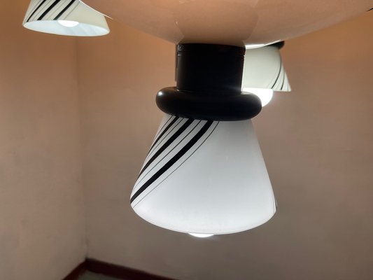 Architectural Black and White Pendant Light, 1980s-JJC-1740481