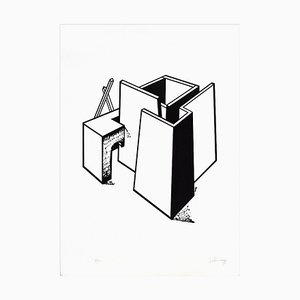 Architectural Construction - Original Lithograph by Ivo Pannaggi - 1975 ca. 1975 ca.-ZCI-757405