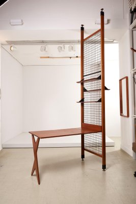 Architectural Desk with Bookshelf, Italy, 1960s-SFD-1056792