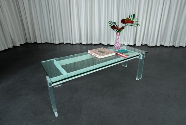 Architectural Glass and Acrylic Coffee Table, 1980s-PMQ-1786422