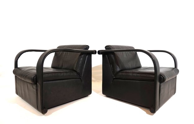 Arcona Armchairs in Leather by Otto Zapf, 1980s, Set of 2-HUW-1804197