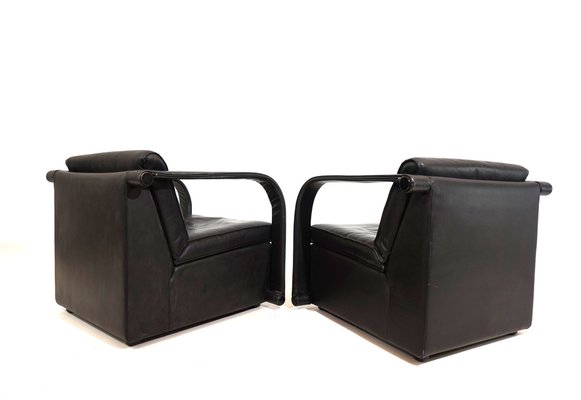 Arcona Armchairs in Leather by Otto Zapf, 1980s, Set of 2-HUW-1804197