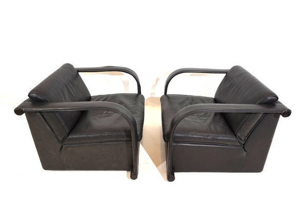 Arcona Armchairs in Leather by Otto Zapf, 1980s, Set of 2-HUW-1804197