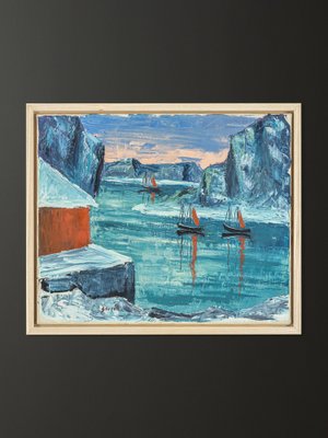 Arctic Sea, Oil on Canvas, Framed-GPP-1095787