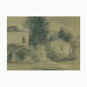 Ardengo Soffici, Landscape, Drawing in Pencil, 1930s-ZCI-1769967