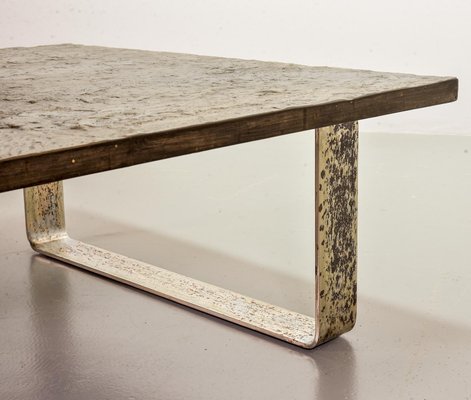 Ardesia Collection Brutalist Square Slate Stone Coffee Table in the style of Pia Manu-IXC-789528