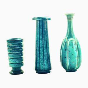 Argenta Vases by Wilhelm Kåge for Gustavsberg, 1950s, Set of 3-HYQ-1226254