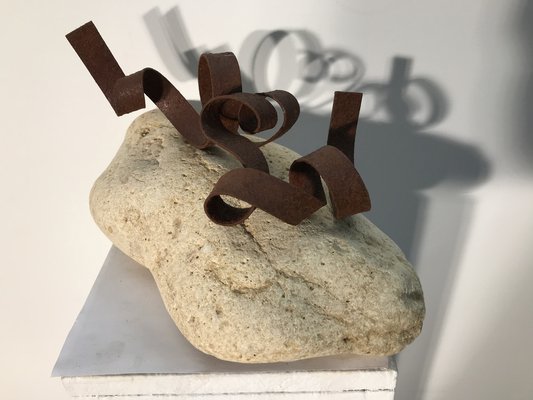 Ariel Elizondo Lizarraga, Conque, 2023, Stone & Corten Steel Sculpture-QNR-1769059