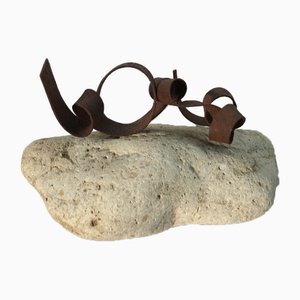 Ariel Elizondo Lizarraga, Conque, 2023, Stone & Corten Steel Sculpture-QNR-1769059