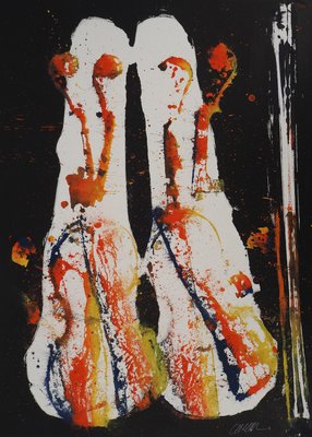 Arman, Chicago Riffle, Traces of Violins, Oil on Paper-KHH-2039279