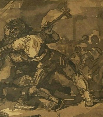 Armand Guilleminot, Battle Scene, 1899, Drawing, Framed-QKG-1330377