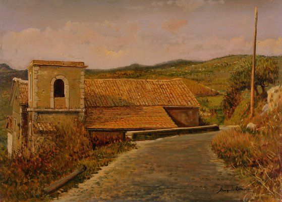 Armando Romano, Countryside Landscape, Oil on Canvas, Framed-VHF-1150566