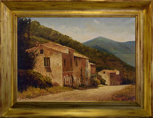 Armando Romano, Countryside Landscape, Oil on Canvas, Framed-VHF-1150565