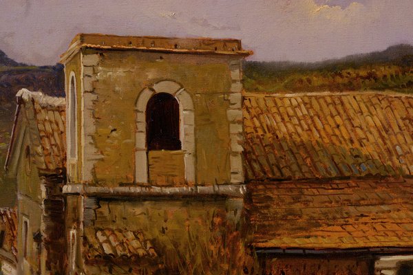 Armando Romano, Countryside Landscape, Oil on Canvas, Framed-VHF-1150566