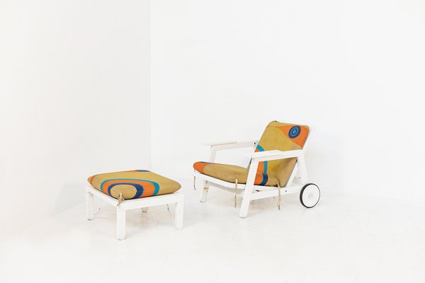 Armchair and Footstool by Martin Eisler & Carlo Hauner for Reguitti, Florida, 1968s, Set of 2-RCE-1384190