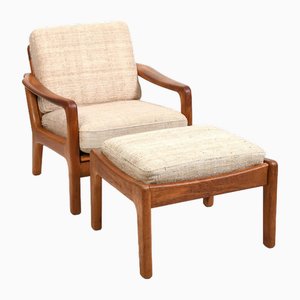 Armchair and Ottoman by Jens-Juul Christensen for Jk Denmark, 1960s, Set of 2-RA-2036209