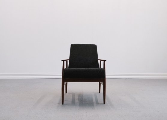 Armchair in Black Boucle from Henryk Lis, 1960s-MTQ-1794893