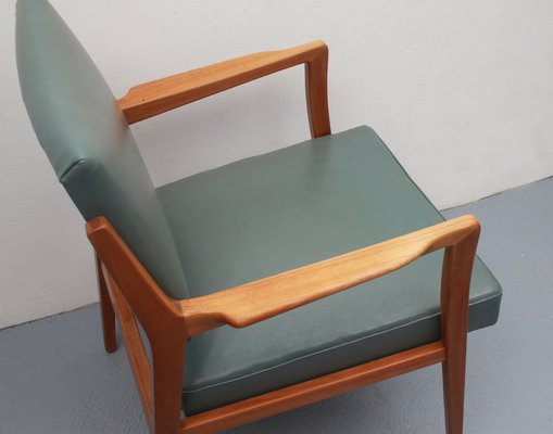 Armchair in Cherry & Leatherette, 1950s-PF-1768506