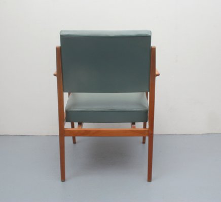 Armchair in Cherry & Leatherette, 1950s-PF-1768506