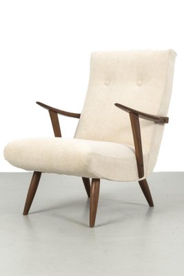 Armchair in Cream Fabric, 1950s-OKG-1788131