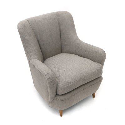 Armchair in Gray Fabric, 1950s-EZ-987923