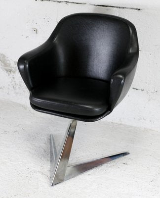 Armchair in Leatherette & Steel Arrow Base, France, 1970s-MAO-1193547