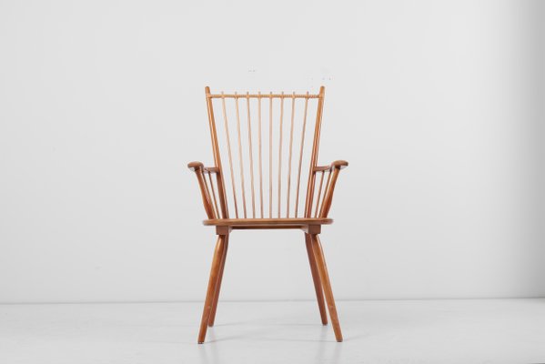 Armchair in Solid Wood by Albert Haberer for Hermann Fleiner, Germany, 1950s-SFD-653689