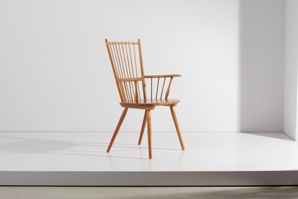 Armchair in Solid Wood by Albert Haberer for Hermann Fleiner, Germany, 1950s-SFD-653689