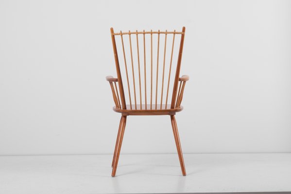 Armchair in Solid Wood by Albert Haberer for Hermann Fleiner, Germany, 1950s-SFD-653689