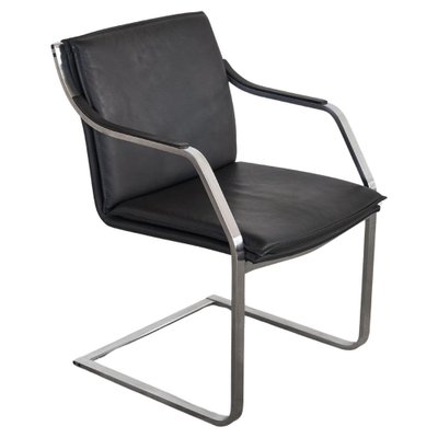 Armchair in Steel and Leather attributed to Rudolf Bernd for Walter Knoll, 1970s-LPQ-1799943