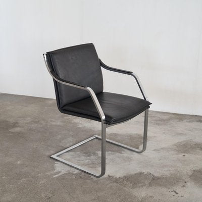 Armchair in Steel and Leather attributed to Rudolf Bernd for Walter Knoll, 1970s-LPQ-1799943