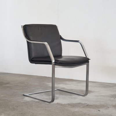 Armchair in Steel and Leather attributed to Rudolf Bernd for Walter Knoll, 1970s-LPQ-1799943