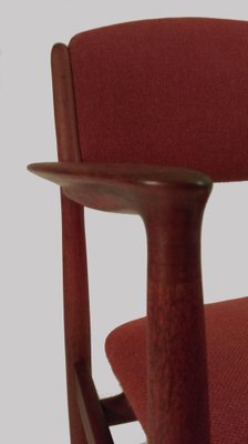 Armchair in Teak, Red Fabric and Leather by Harbo Sølvsten, 1950s-VVO-1974206