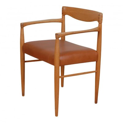 Armchair in Walnut Aniline Leather & Oak by H.W. Klein-MTD-1400471