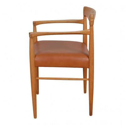 Armchair in Walnut Aniline Leather & Oak by H.W. Klein-MTD-1400471