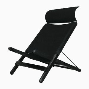 Armchair in Wood, Steel and Black Canvas by Tord Bjorklund for Ikea, 1990s-MAO-1080928