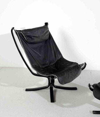 Armchair with Footrest by Sigurd Ressell for Poltrona Frau, 1980, Set of 2-ZCI-2030016