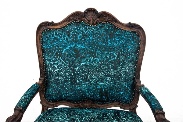 Armchair with Footstool, France, 1880s, Set of 2-BXB-1736046