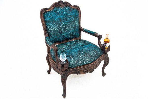 Armchair with Footstool, France, 1880s, Set of 2-BXB-1736046